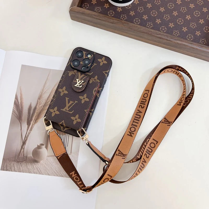 Lv Crossbody Phone Case For Iphone 12-16 Pro Max Plus / 18 Pro / 18 Pro Max