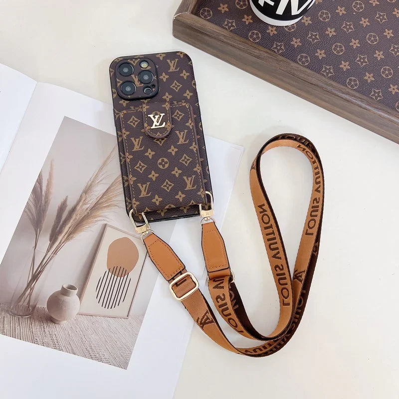 Lv Crossbody Phone Case For Iphone 12-16 Pro Max Plus / 18 Pro / 18 Pro Max