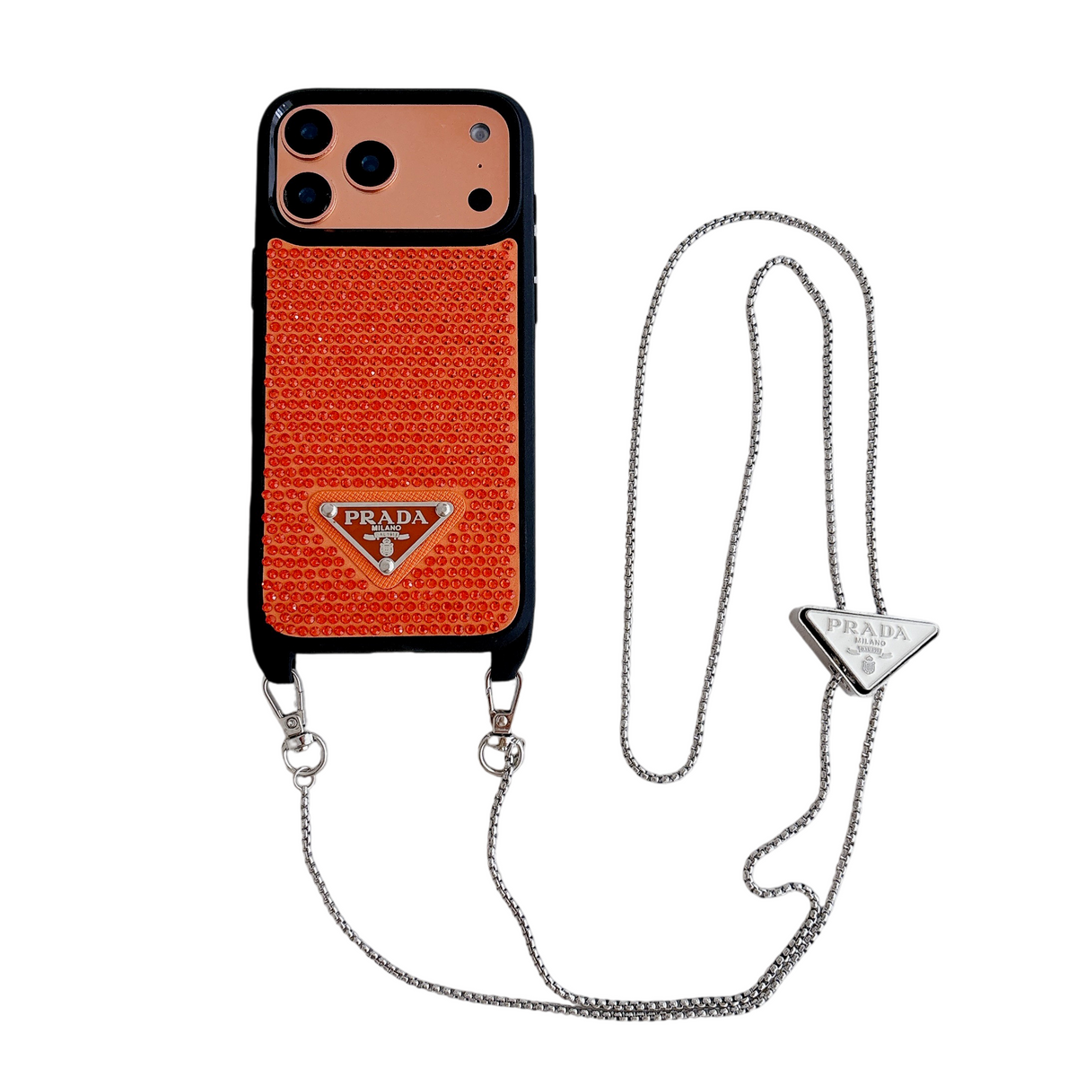 Prada Phone Case On Chain Iphone 12-17 / Pro / Pro Max / Plus / Air / 18 Pro / 18 Pro Max