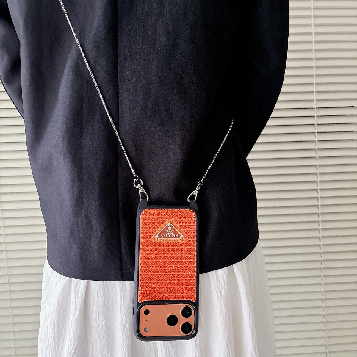 Prada Phone Case On Chain Iphone 12-17 / Pro / Pro Max / Plus / Air / 18 Pro / 18 Pro Max