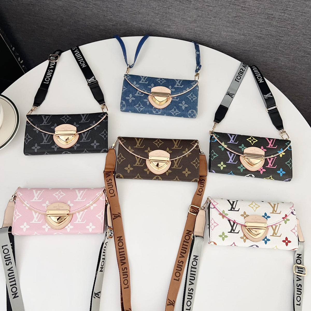 Crossbody Wallet Mini Bag Lv Style Phone Case For Iphone 13-17 / Pro / Pro Max / Plus / Air / 18 Pro / 18 Pro Max