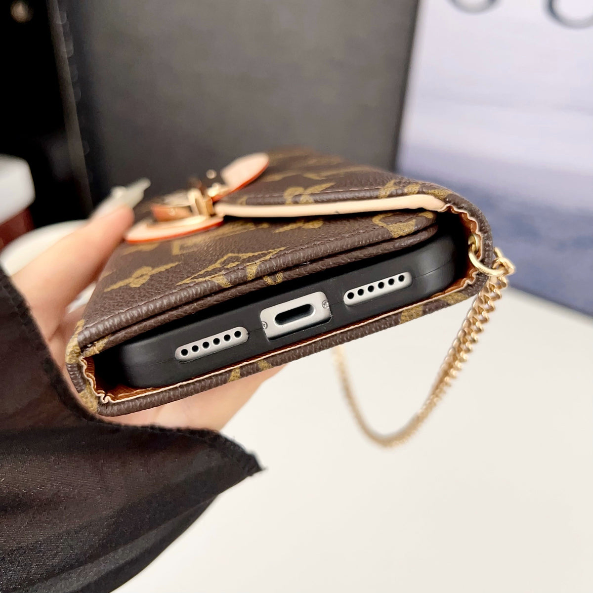 Crossbody Wallet Mini Bag Lv Style Phone Case For Iphone 13-17 / Pro / Pro Max / Plus / Air / 18 Pro / 18 Pro Max