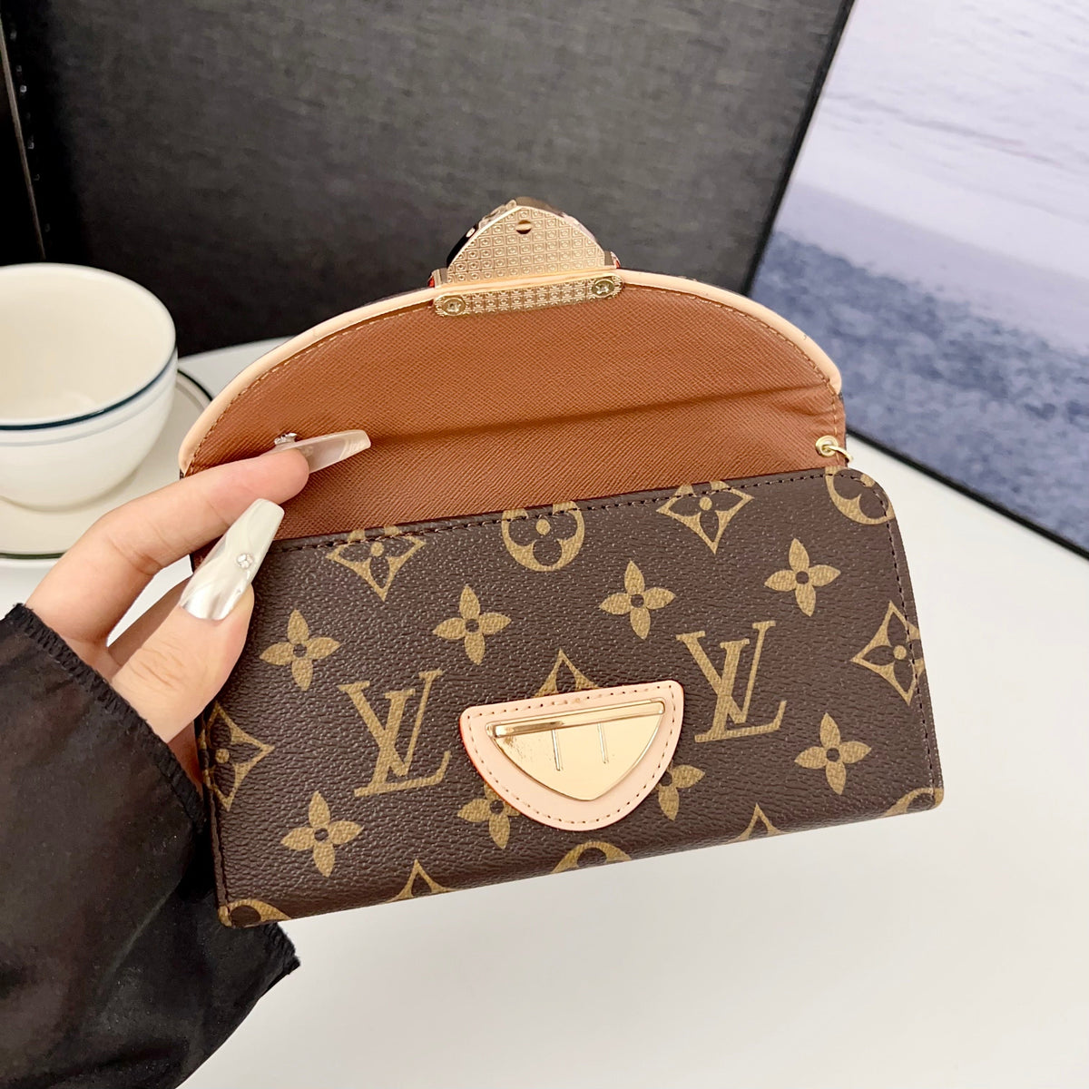 Crossbody Wallet Mini Bag Lv Style Phone Case For Iphone 13-17 / Pro / Pro Max / Plus / Air / 18 Pro / 18 Pro Max