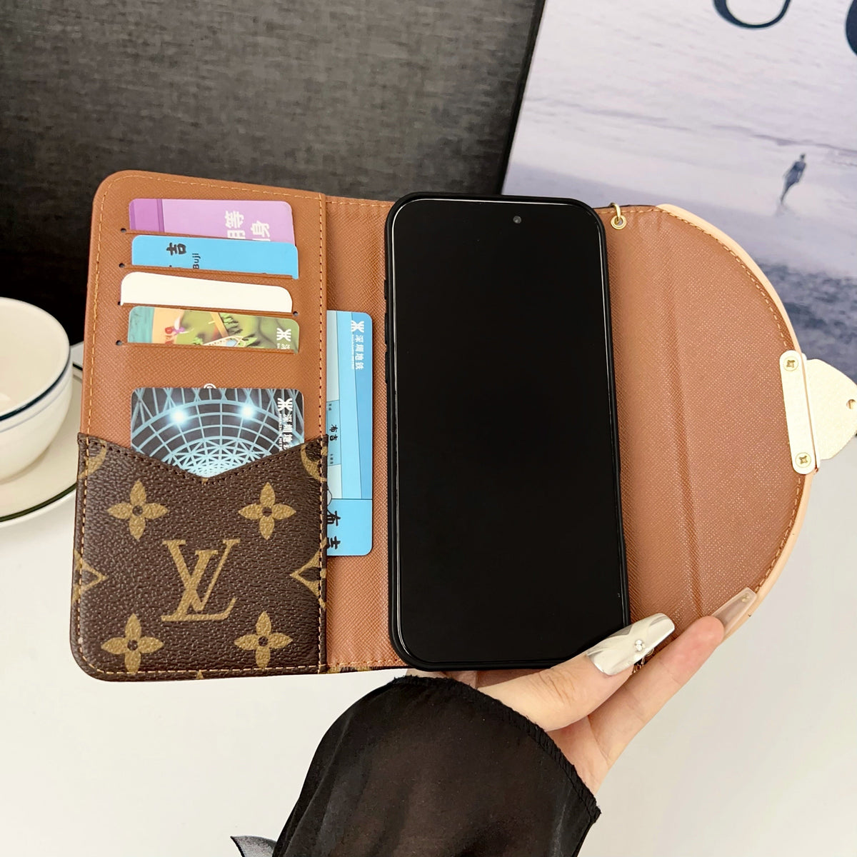 Crossbody Wallet Mini Bag Lv Style Phone Case For Iphone 13-17 / Pro / Pro Max / Plus / Air / 18 Pro / 18 Pro Max