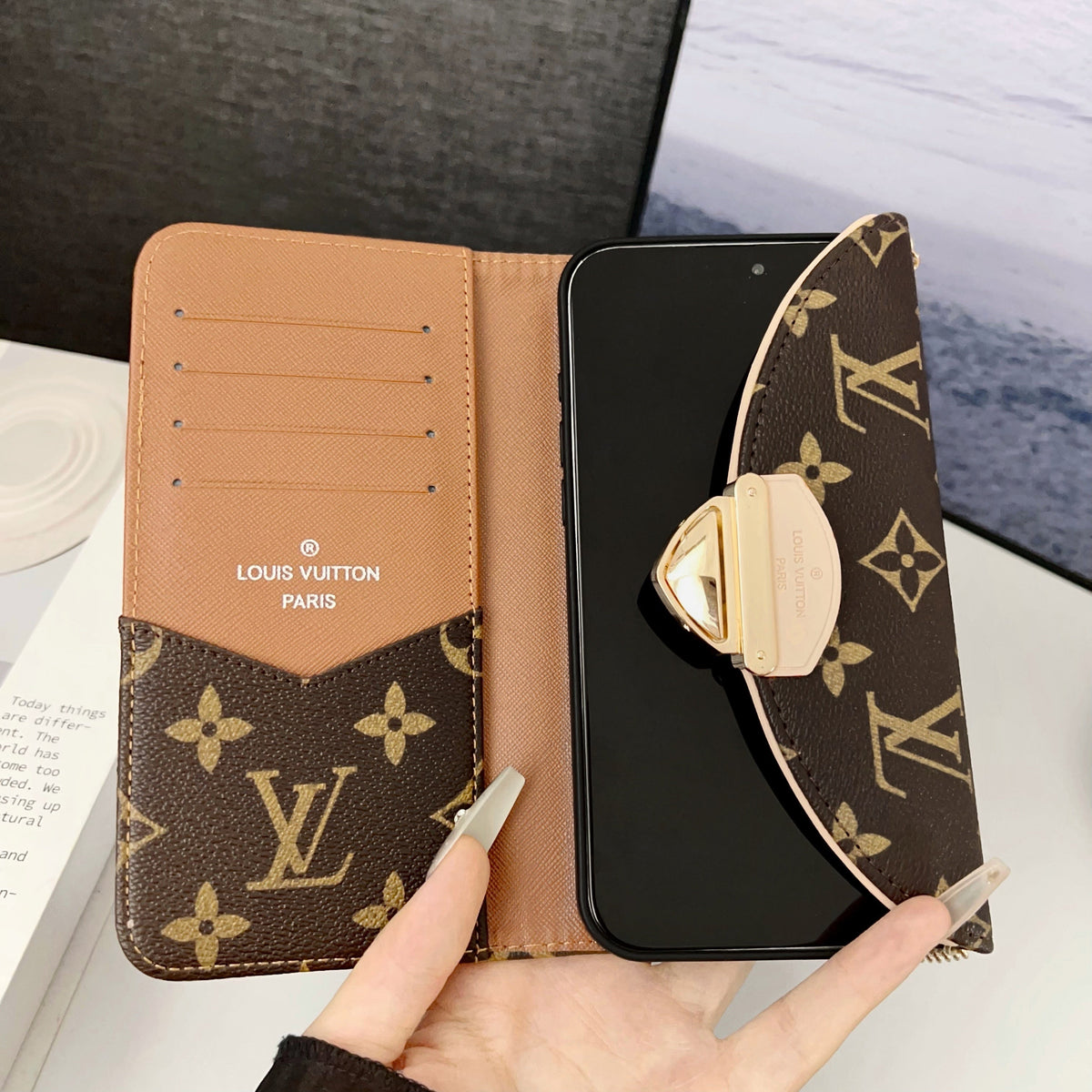 Crossbody Wallet Mini Bag Lv Style Phone Case For Iphone 13-17 / Pro / Pro Max / Plus / Air / 18 Pro / 18 Pro Max