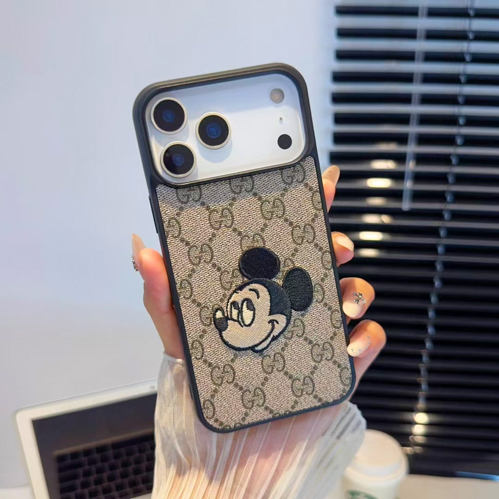Gg Embroidery Iphone Case For 17 / Pro / Pro Max / Air Series / 18 Pro / 18 Pro Max