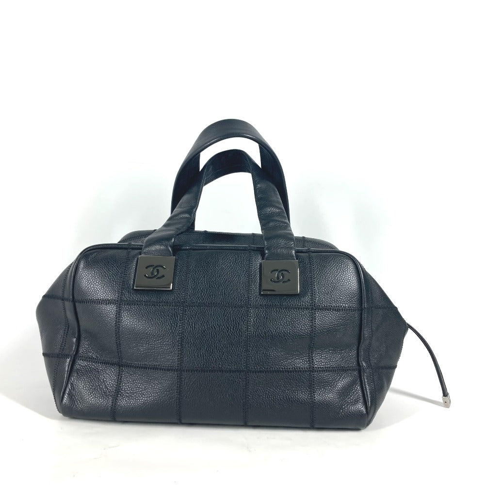 Chanel Boston Duffel bag leather black CC COCO Mark Shoulder Bag Chocolate bar Women d
