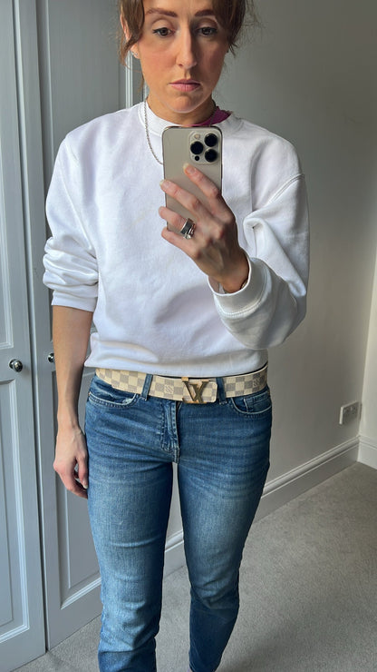 Louis Vuitton Initials Belt Damier Azur Size 85