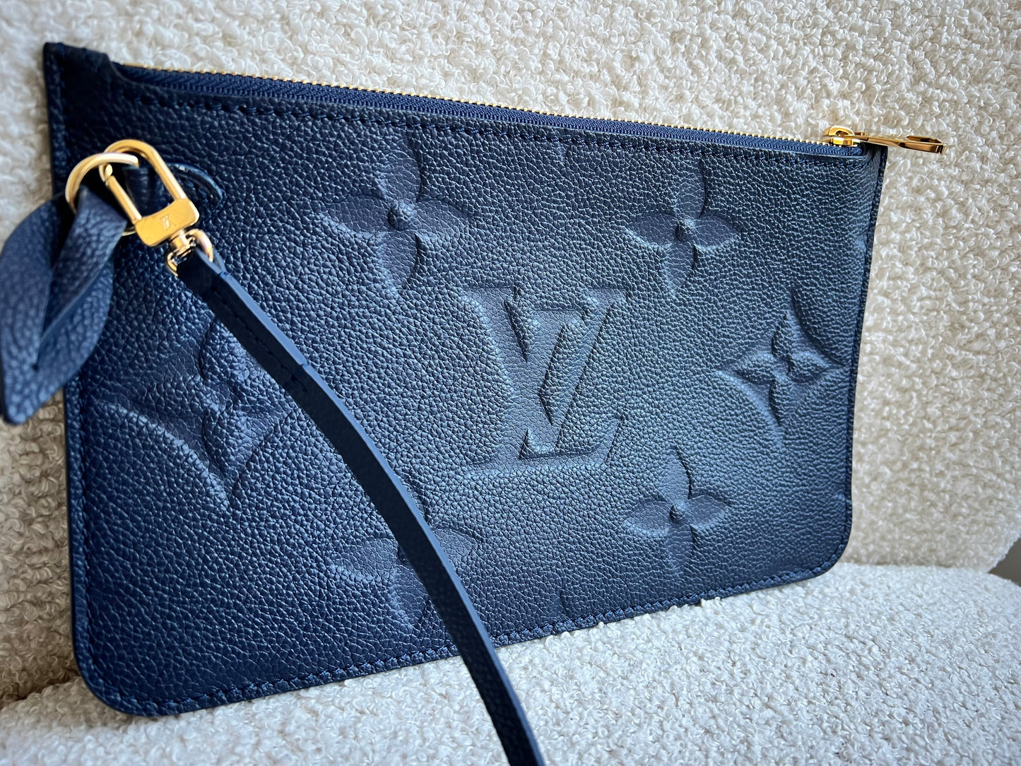 Louis Vuitton Pouch (from Neverfull) Navy Empreinte