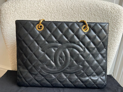 Chanel Black Caviar Grand Shopper Tote Gold Hardware (GST)