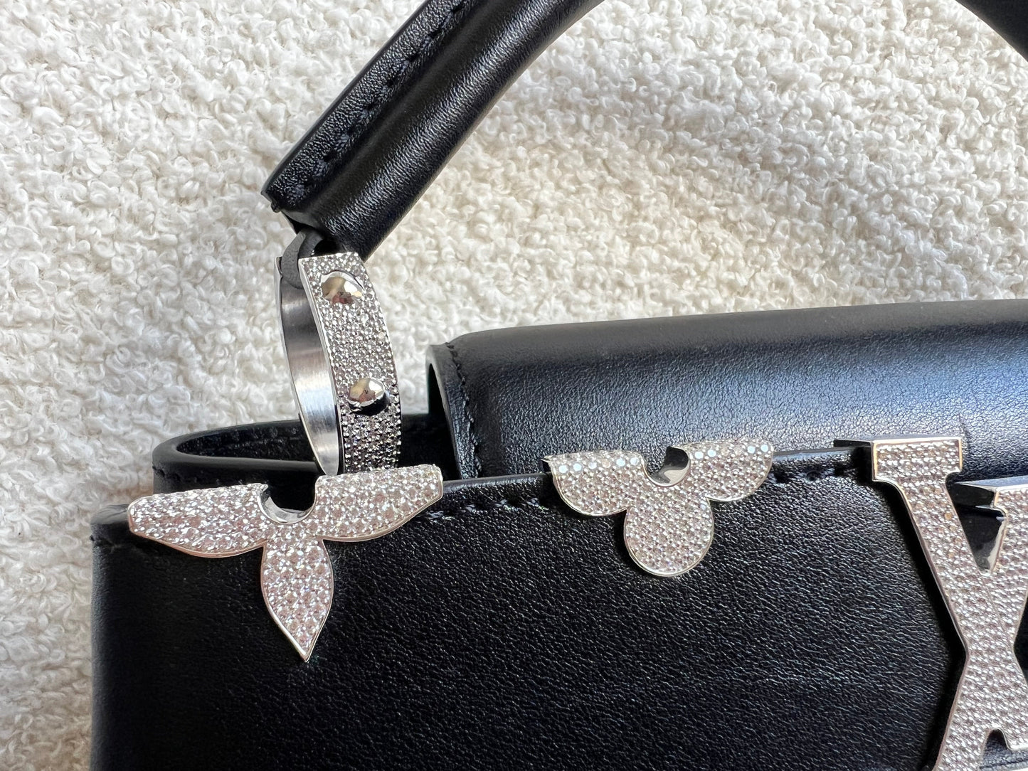 Louis Vuitton Capucines BB in Black with Crystal Flowers (RRP £5350)
