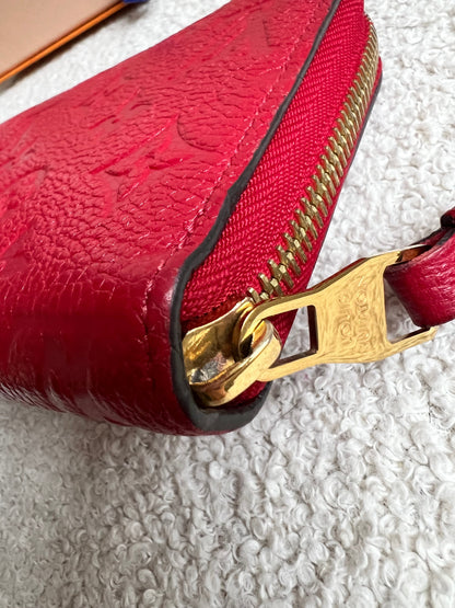 Louis Vuitton Zippy Wallet in Red Empreinte (RRP £740)