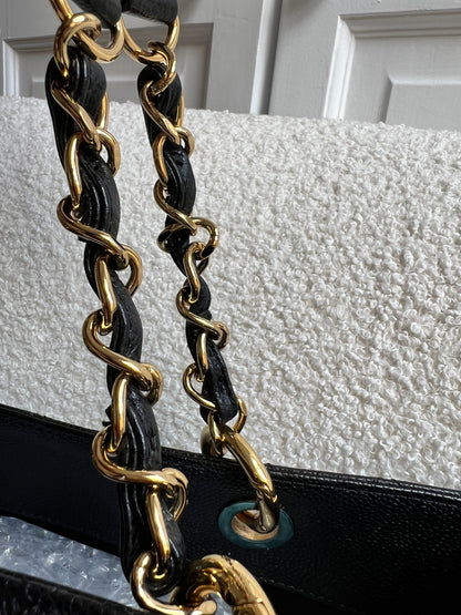 Chanel Black Caviar Grand Shopper Tote Gold Hardware (GST)