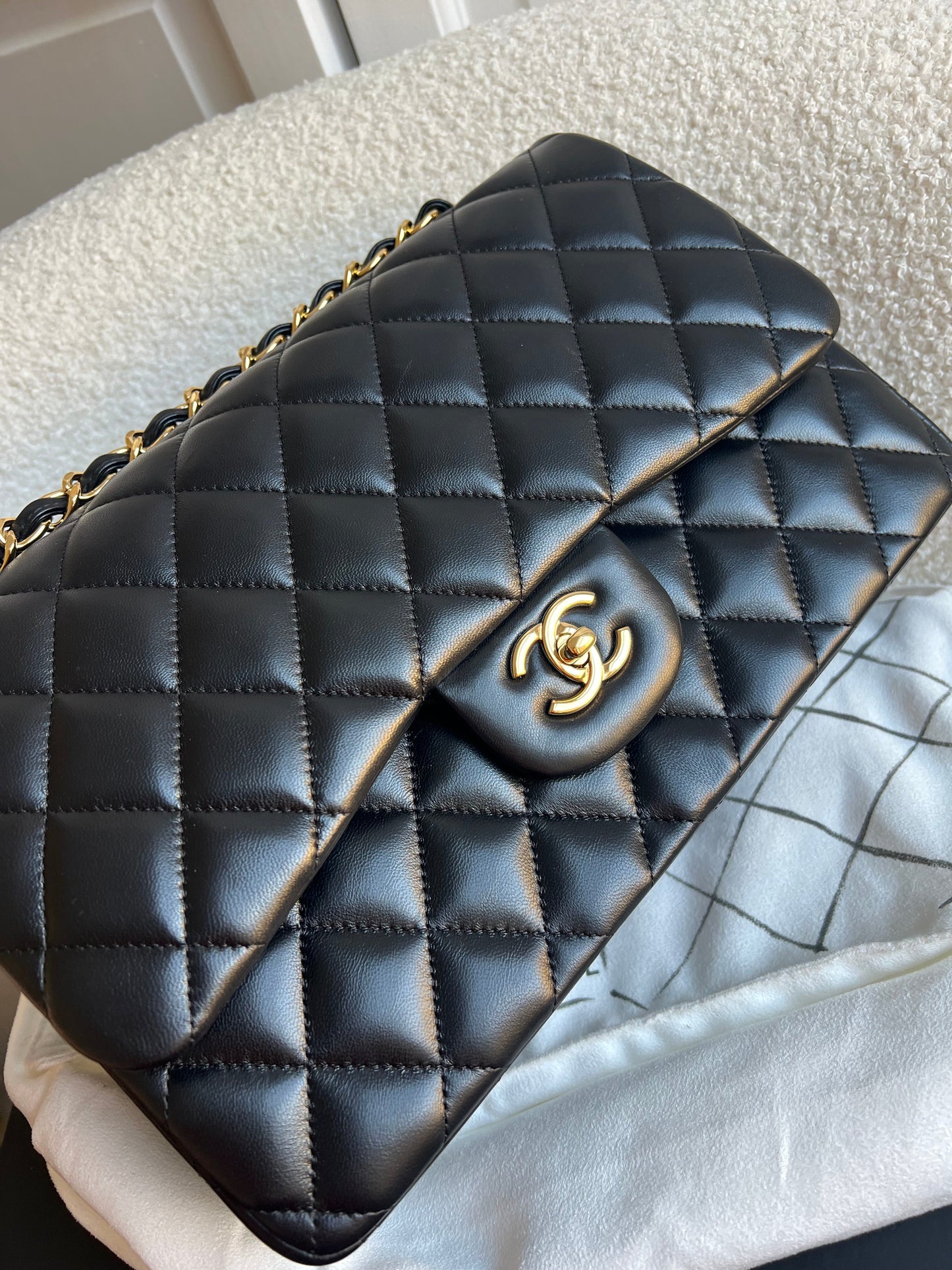Chanel Jumbo Classic Flap in Black Lambskin Gold Hardware (RRP £9,830)