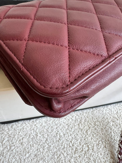 Chanel Burgundy Lambskin Wallet on Chain
