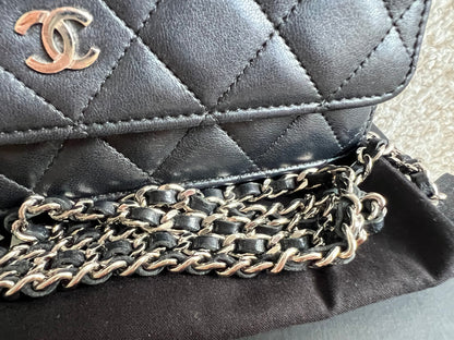 Chanel Wallet on Chain in Black Lambskin Silver Hardware (RRP £2,930)