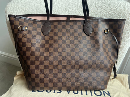 Louis Vuitton Neverfull MM Damier Ebene Rose Ballerine (RRP £1430)