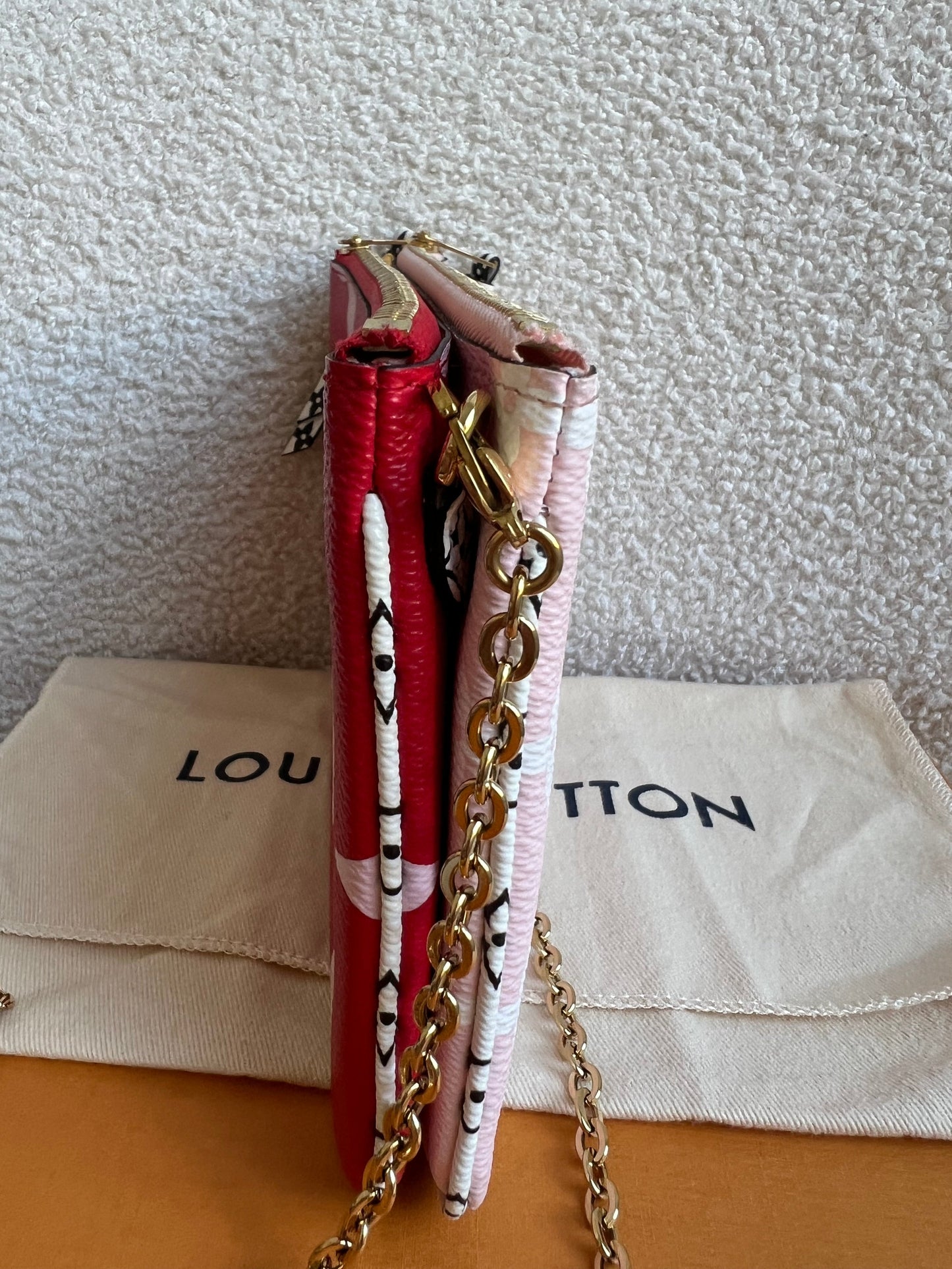 Louis Vuitton Double Zip Pochette Red Giant Monogram Jungle (RRP £1250)