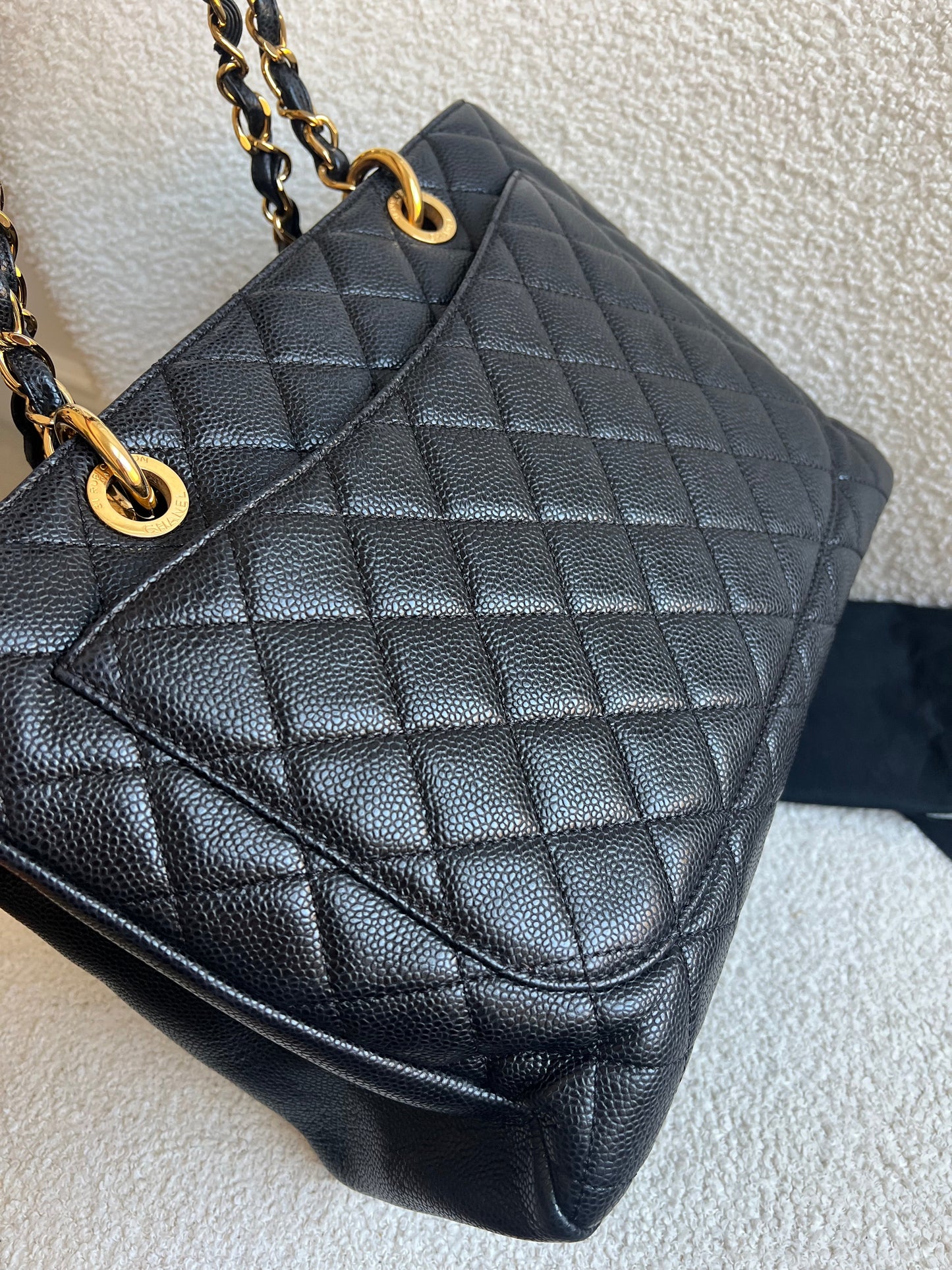 Chanel Black Caviar Grand Shopper Tote Gold Hardware (GST)