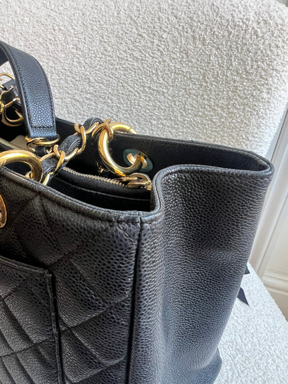 Chanel Black Caviar Grand Shopper Tote Gold Hardware (GST)