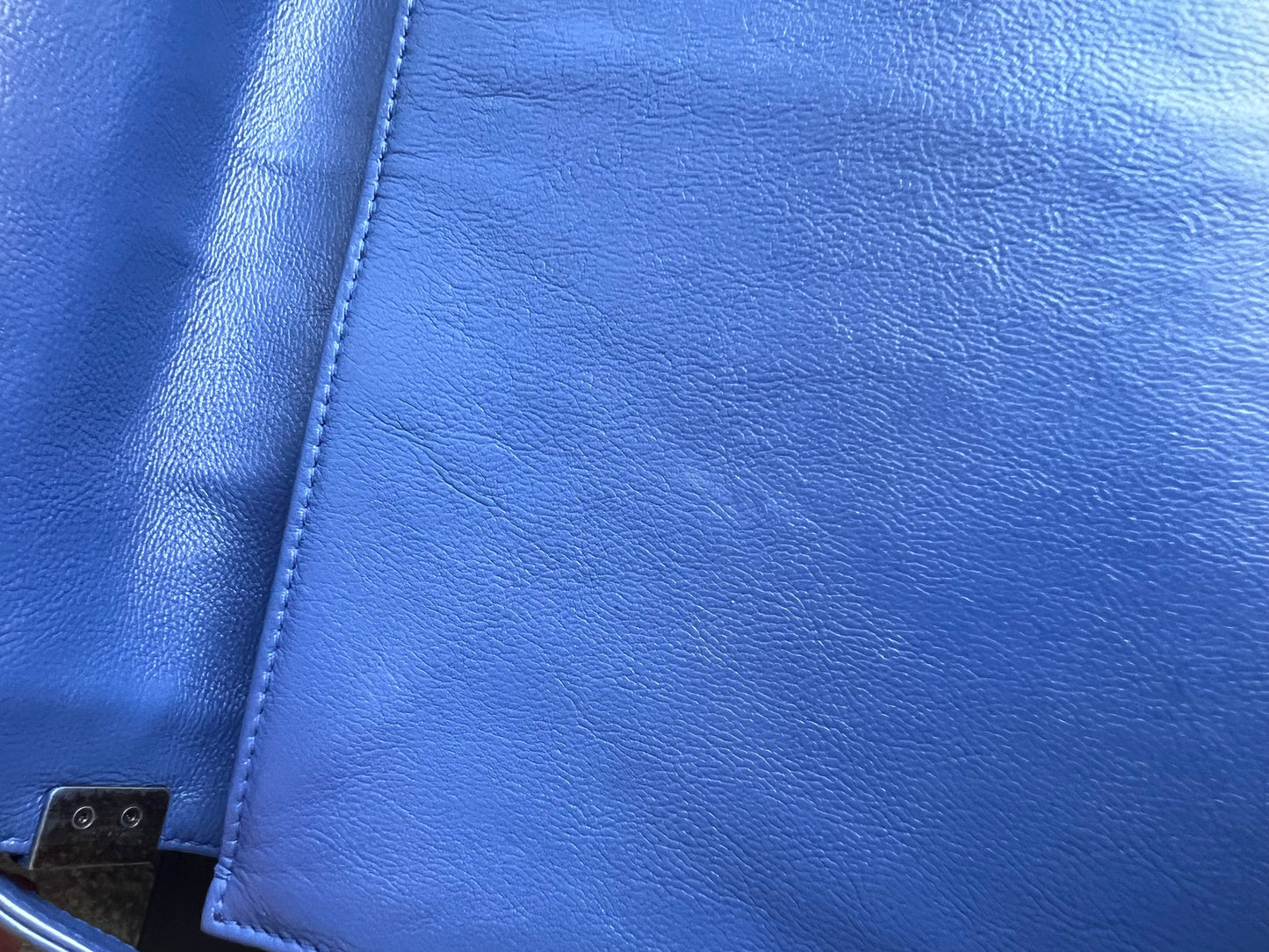 Chanel Blue Lambskin Large Boy Bag