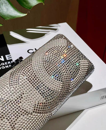 Chanel Metallized Lambskin Embellished With Strass Paris-Dallas Clutch