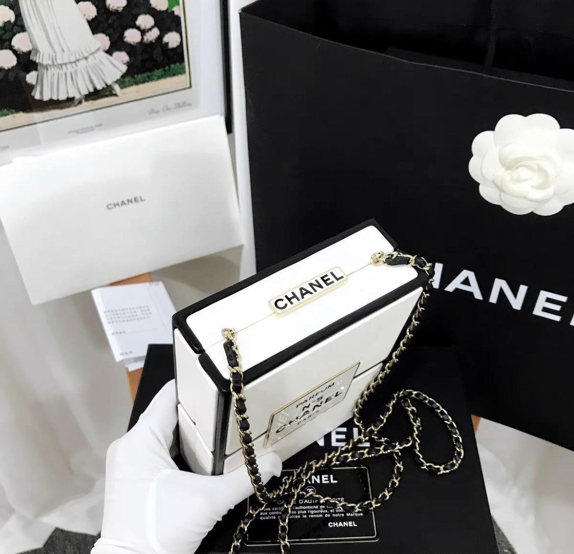 Chanel No 5 Perfume Box Minaudiere Clutch Bag 2021