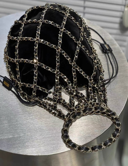 Chanel Luxury Velvet Black Handbag