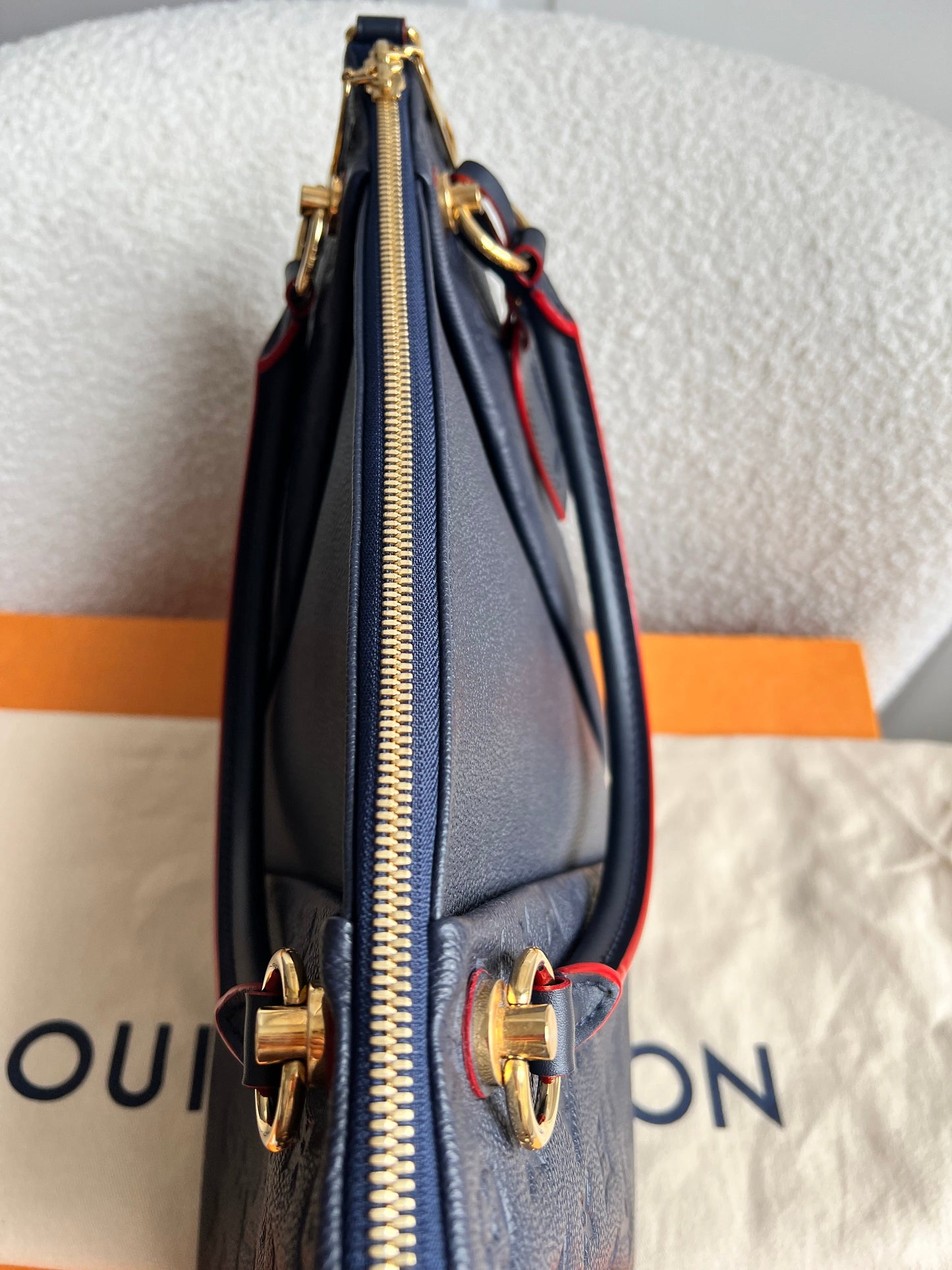 Louis Vuitton V Tote MM Navy Empreinte (RRP £2,390)