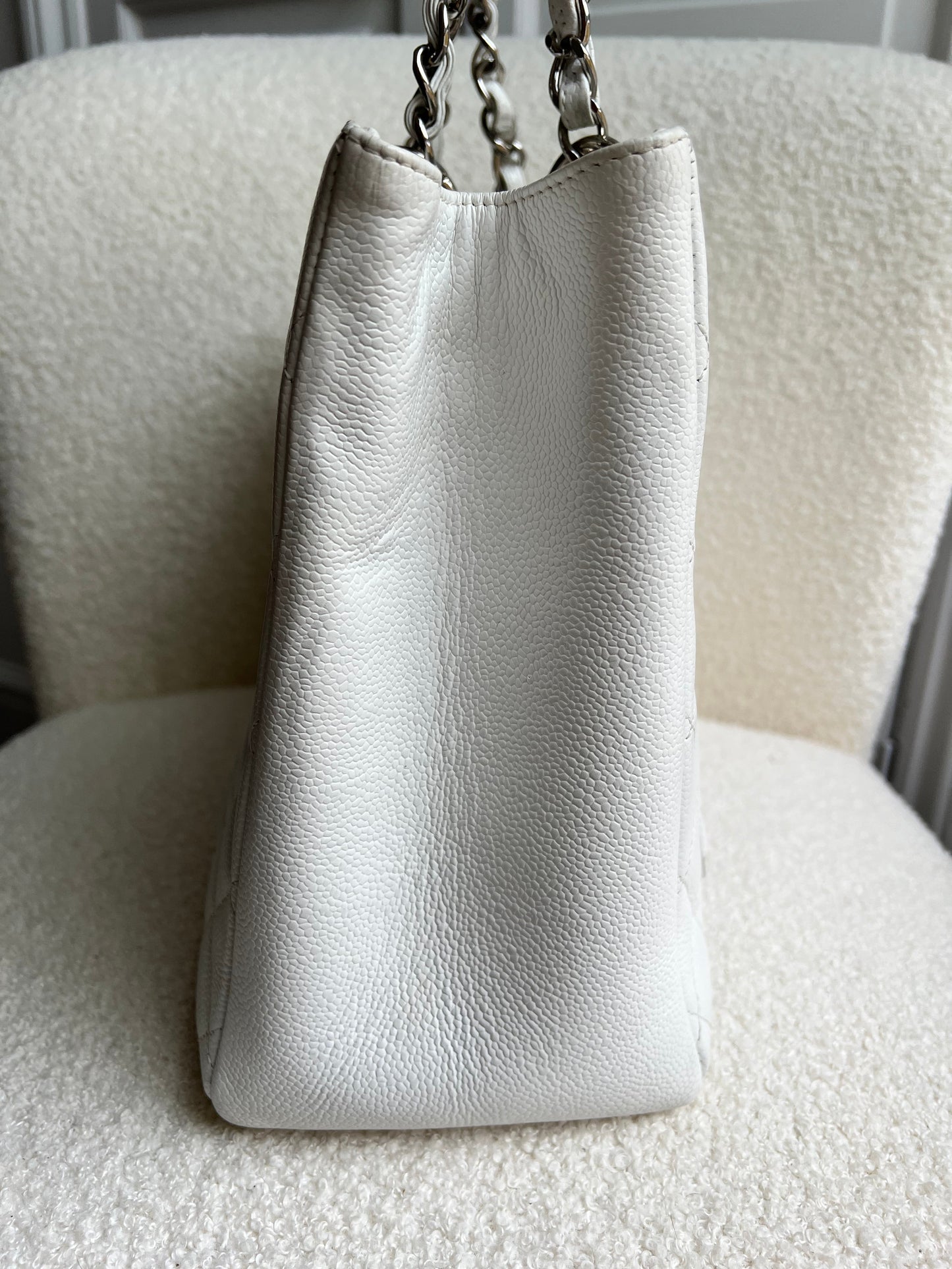 Chanel White Caviar Grand Shopper Tote (GST)