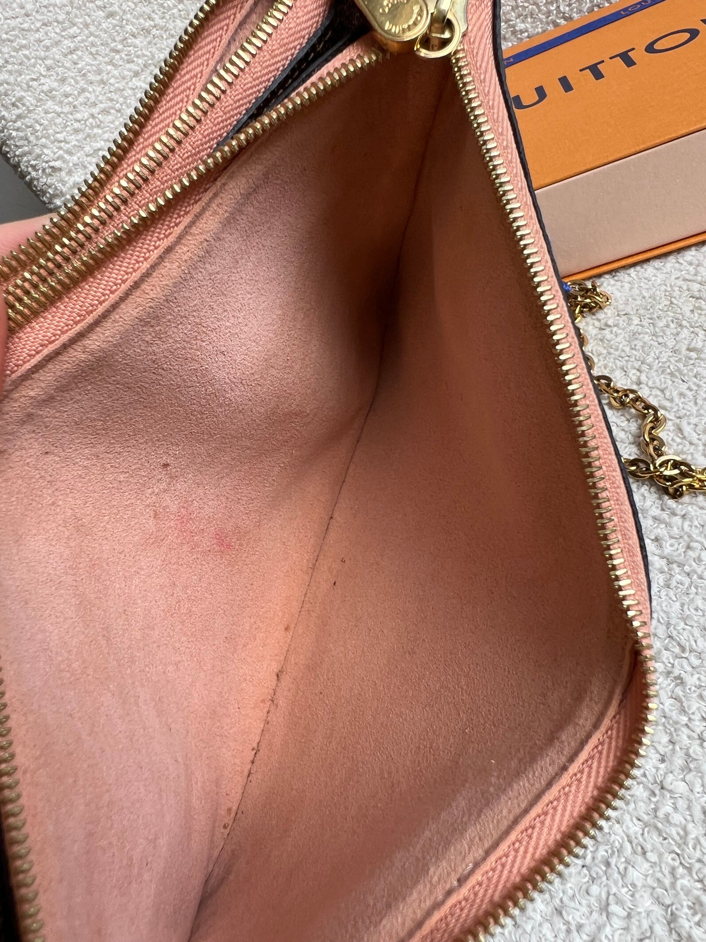 Louis Vuitton “LV” Double Pochette Damier Ebene