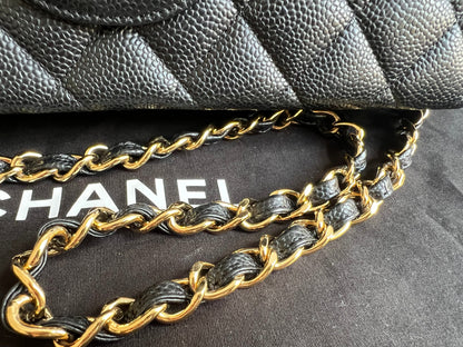 Chanel Jumbo Double Flap in Black Caviar with gold hardware (RRP £9830)