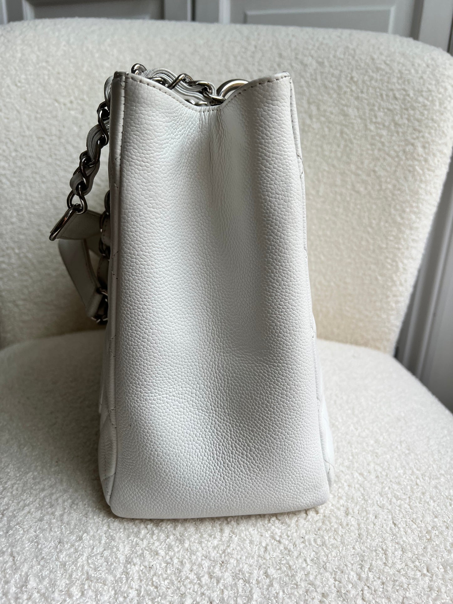 Chanel White Caviar Grand Shopper Tote (GST)