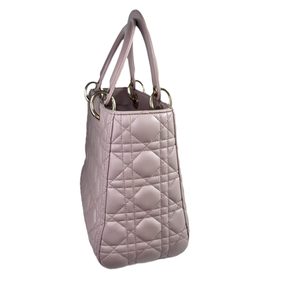 Lady Dior Medium Bag Pink Cannage Leather