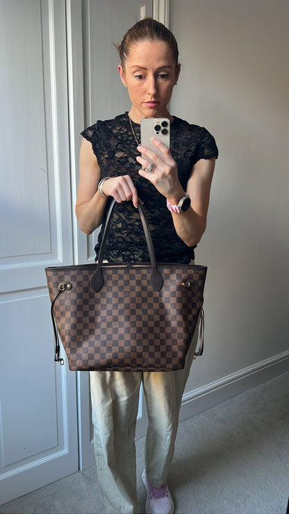 Louis Vuitton Neverfull MM Damier Ebene Rose Ballerine (RRP £1470)