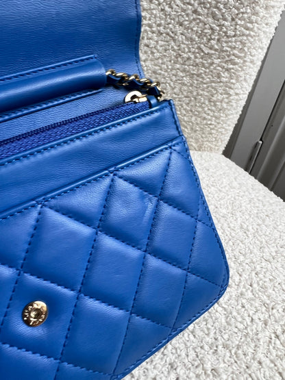 Chanel Blue Lambskin Wallet on Chain (RRP £2,930)