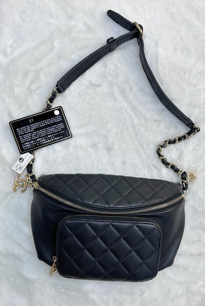 Chanel Quilted Caviar Leather Black Handbag Style