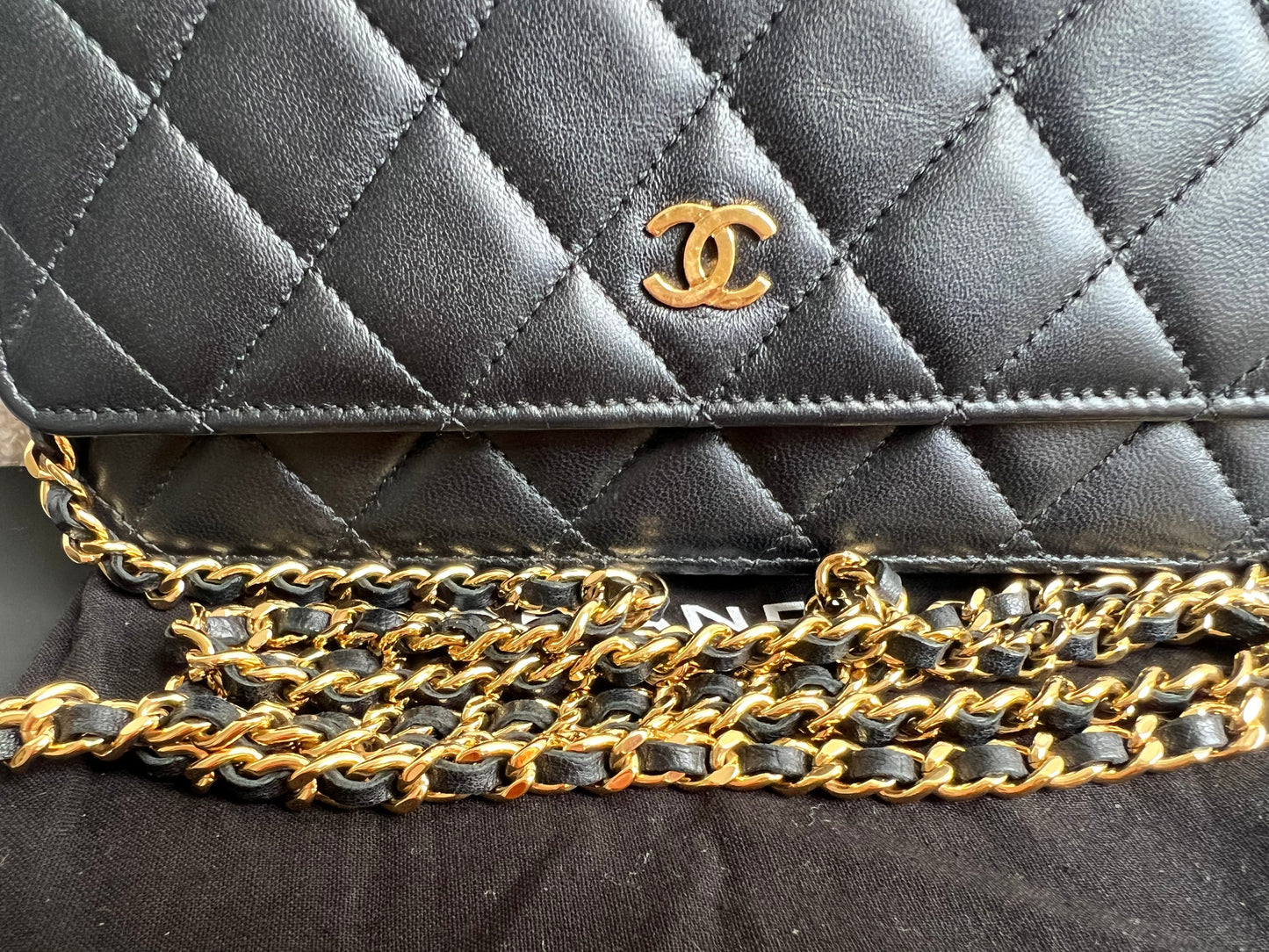 Chanel Wallet on Chain in Black Lambskin Gold Hardware (RRP £2,930)