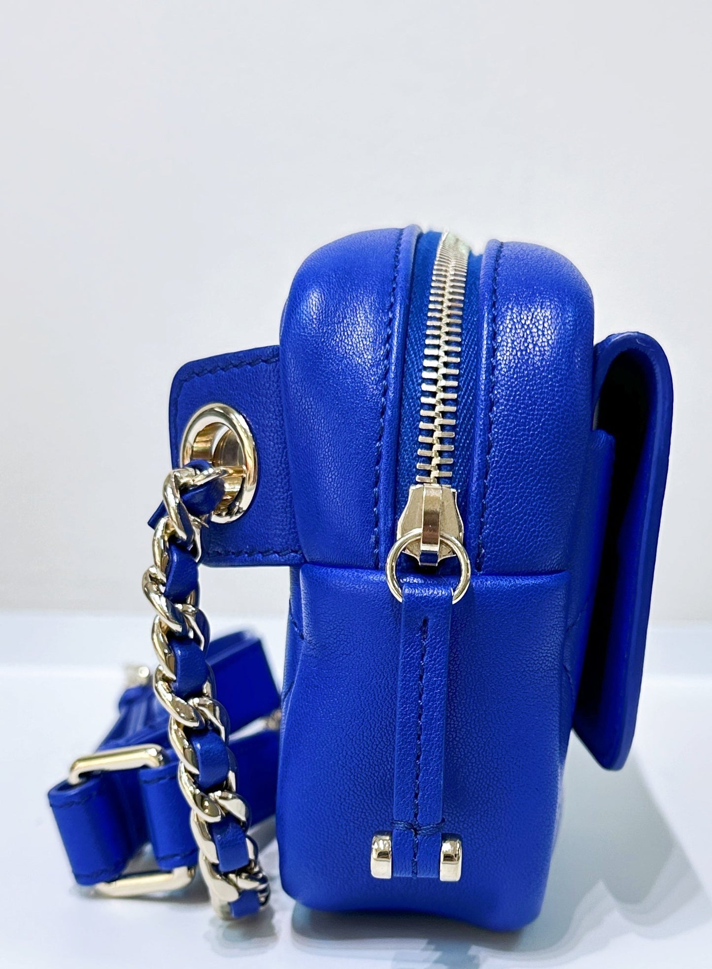 Chanel Calfskin Casual Trip Waist Bag Blue