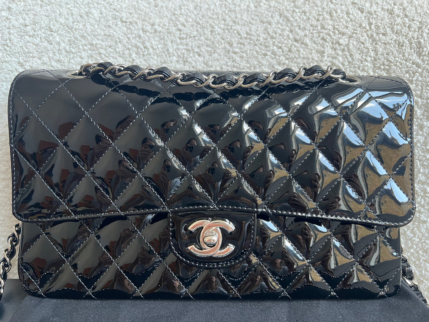 Chanel Medium Classic Flap in Black Patent Leather