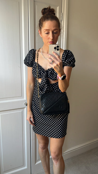 Chanel Vintage Black Lambskin Camera Bag with 24k Gold Hardware