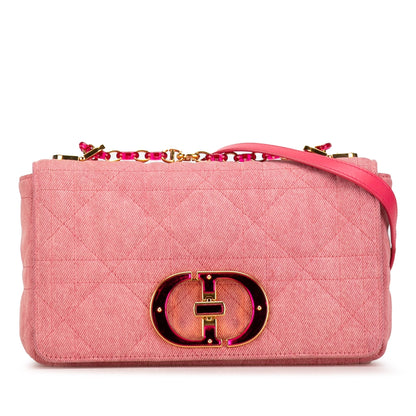 Dior Caro Cannage Pink Shoulder Bag Cannage