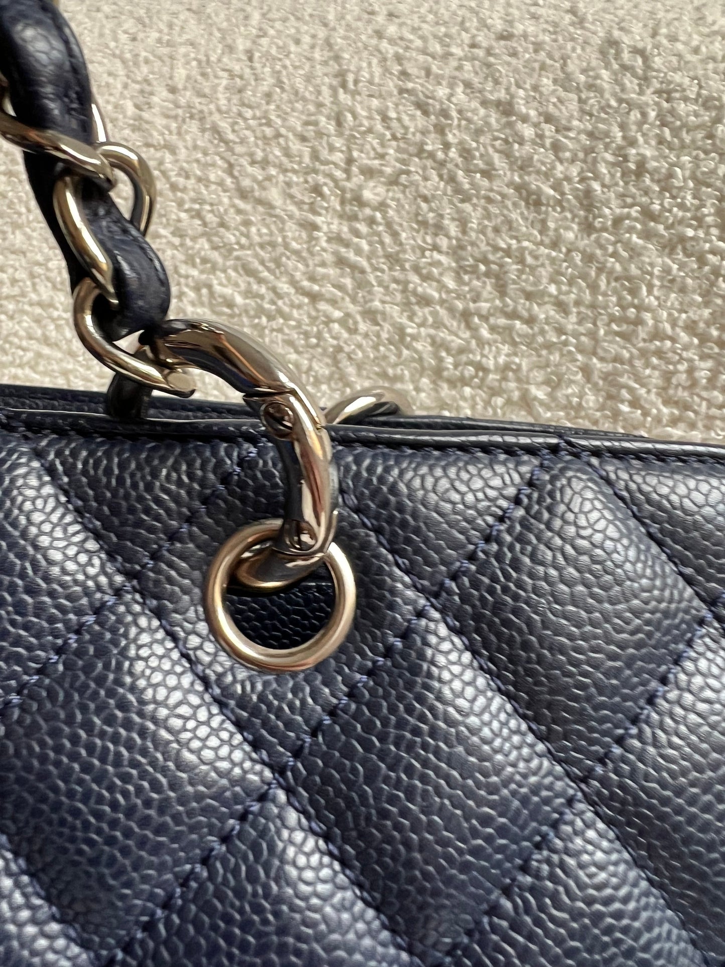 Chanel Navy Blue Caviar Grand Shopper Tote (GST)