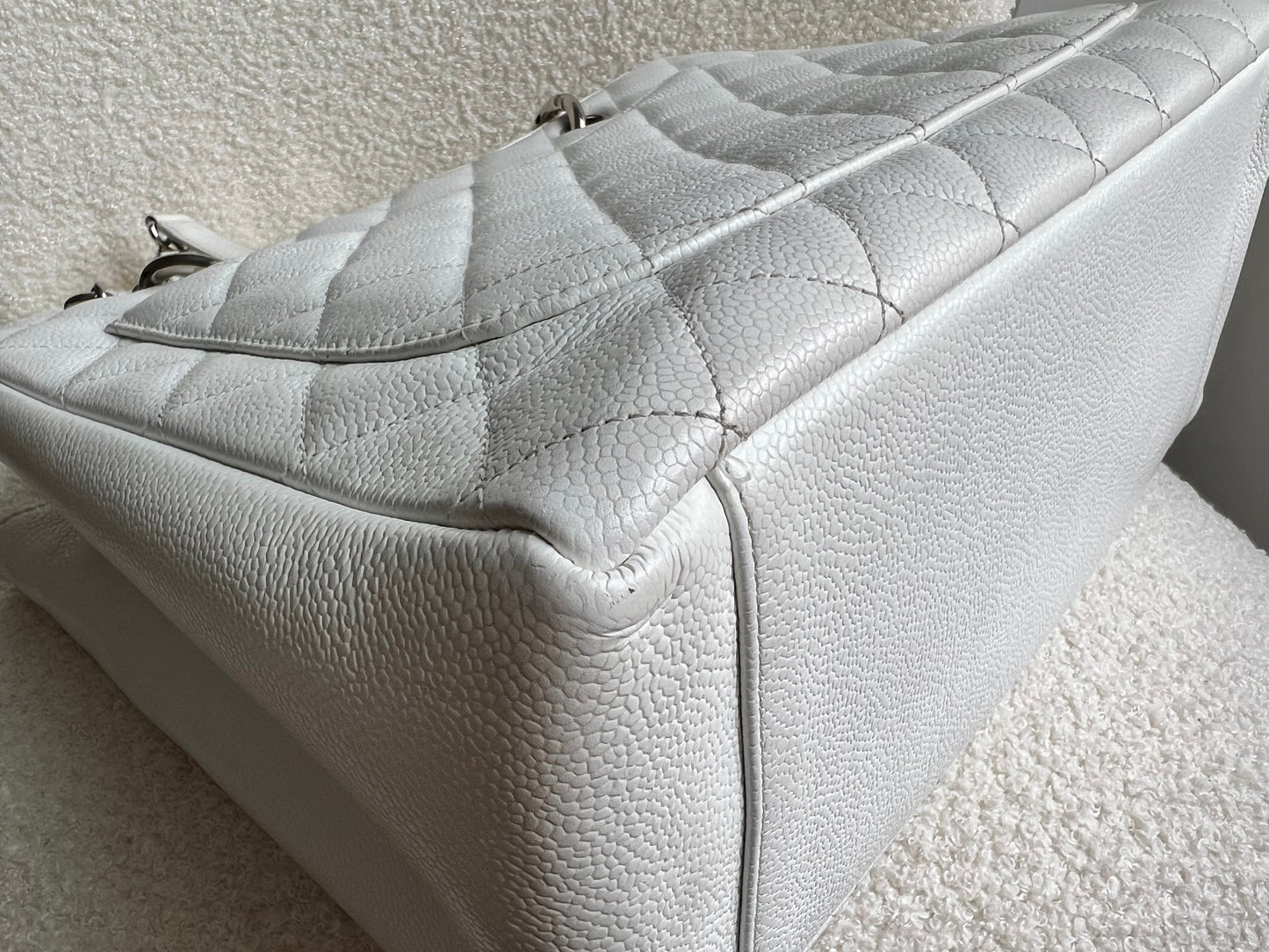 Chanel White Caviar Grand Shopper Tote (GST)