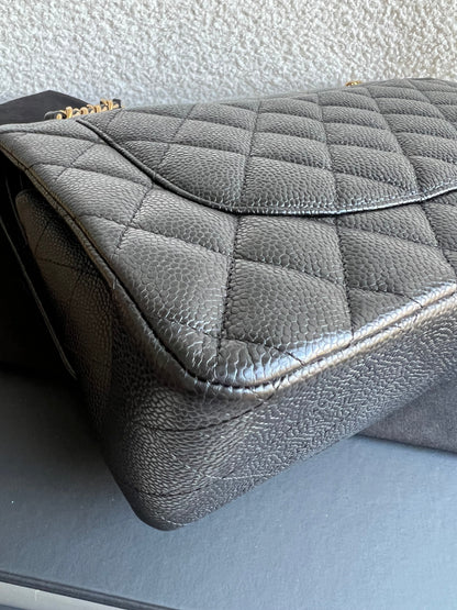 Chanel Jumbo Double Flap in Black Caviar with gold hardware (RRP £9830)