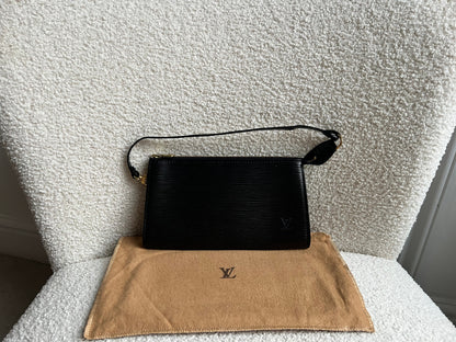 Louis Vuitton Vintage Black Epi Leather Pochette