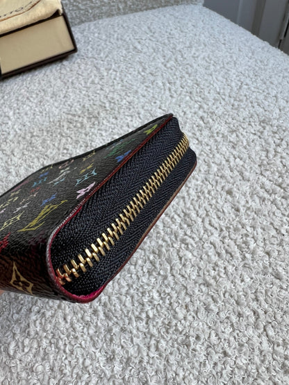 Louis Vuitton Zippy Coin Purse in Black Multicolore Monogram