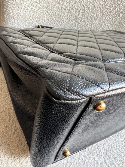 Chanel XL Black Caviar Grand Shopper Tote Gold Hardware (GST)