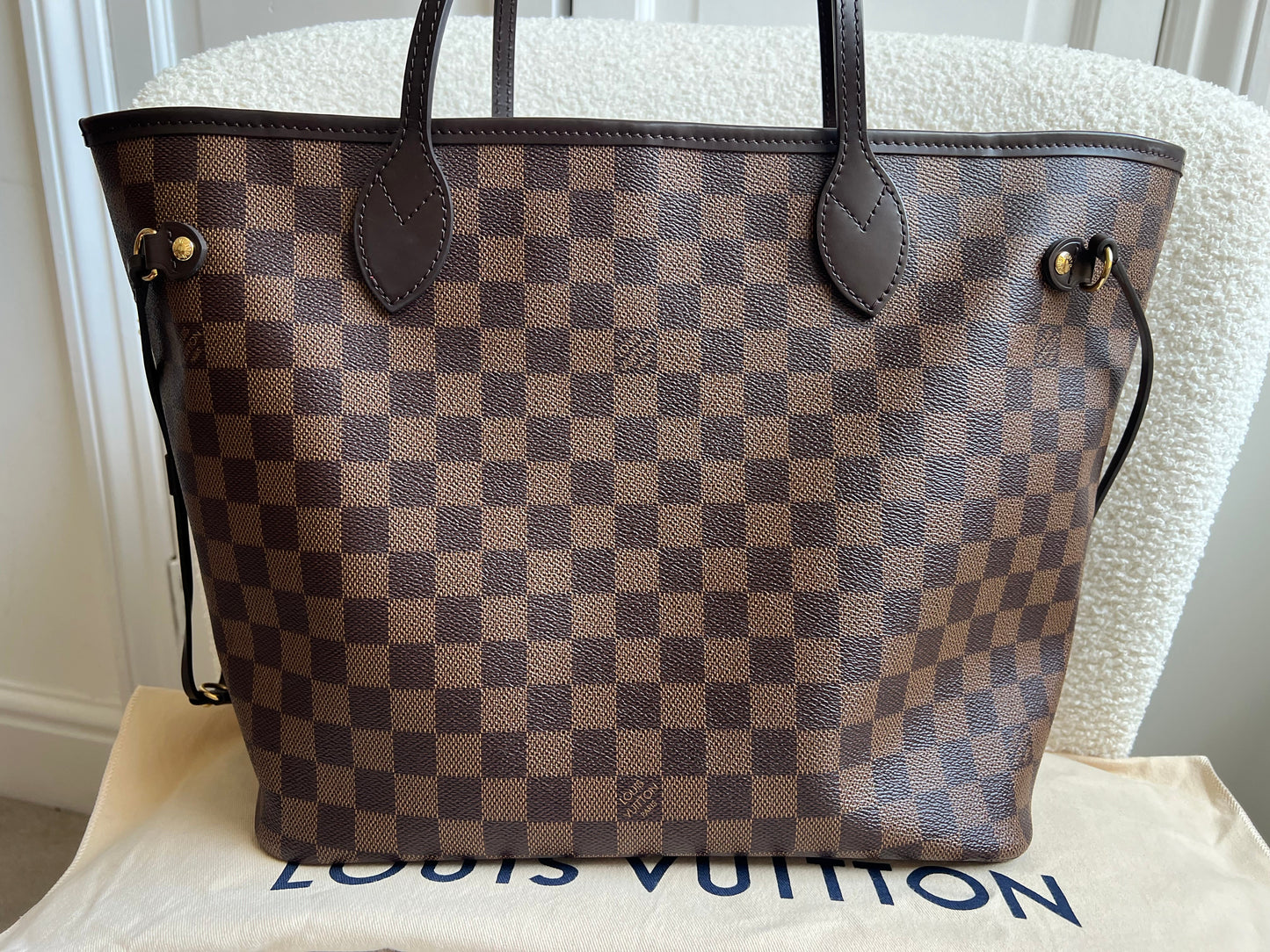 Louis Vuitton Neverfull MM Damier Ebene Cherry Interior (RRP £1,430)
