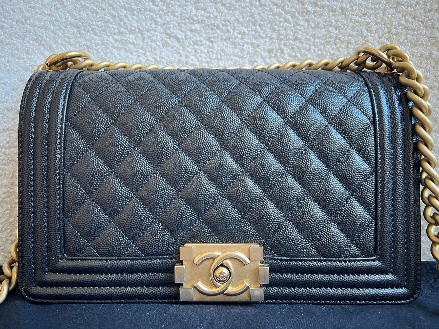 Chanel Black Caviar Medium Boy Bag (RRP £5800)